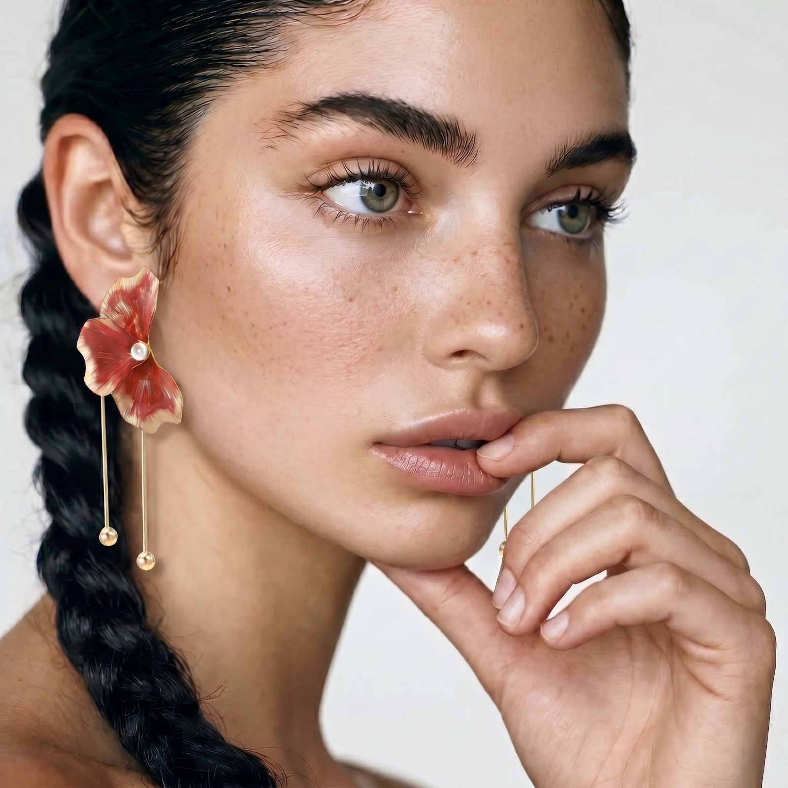 Coral Bloom Drop Earrings