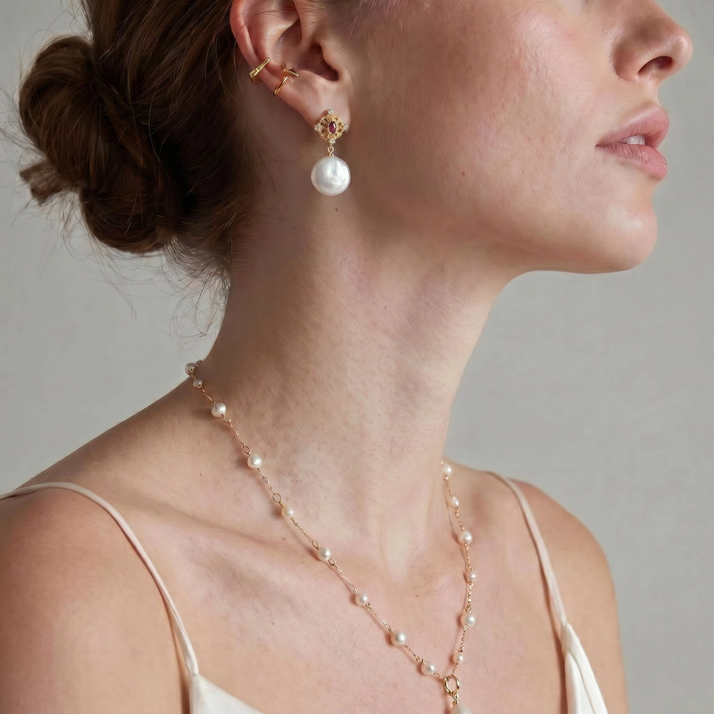Royal Pearl Drop Earrings